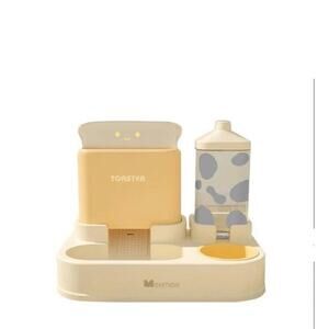 MewMew Milk & Bread Water Grain Double Bowl Cats Small Dogs Water Food Bowls